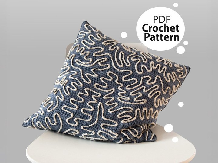 Crochet pattern pillowcase coral dream edition brain coral with zipper