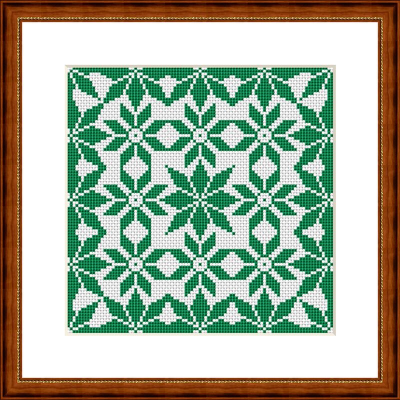 Sternmuster in Kreuzstich, Stickvorlage als PDF-Datei, Bildgröße ca. 15x15
