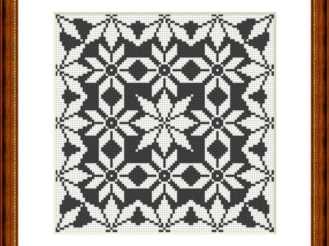 Sternmuster in Kreuzstich, Stickvorlage als PDF-Datei, Bildgröße ca. 15x15