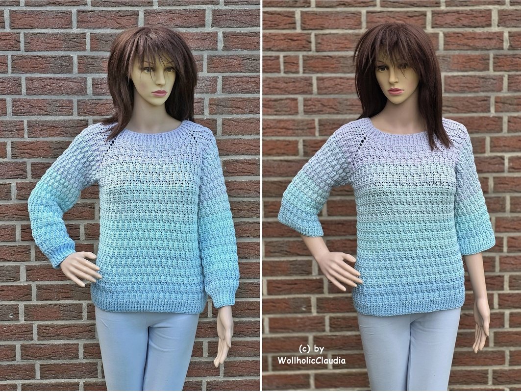 Häkelanleitung Pullover "Wolkenmeer" für Damen, Herren oder Kinder