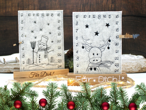 Stickdatei ITH Adventskalender Tischadventskalender togo Weihnachten Advent
