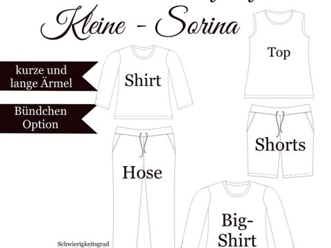 Haus- und Schlafoutfit "Kleine Sorina" - Gr 86-176 - E-Book und Nähanleitung
