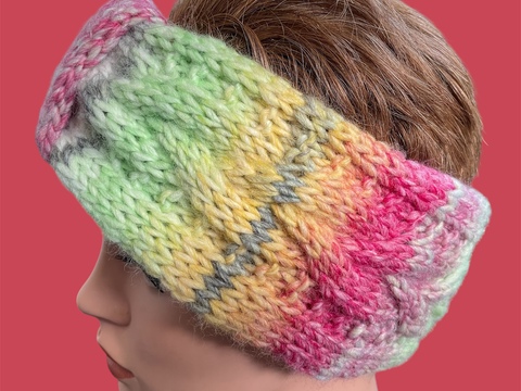 Strickanleitung für ein Strickstirnband mit Zopfmuster - für Fortgeschritte