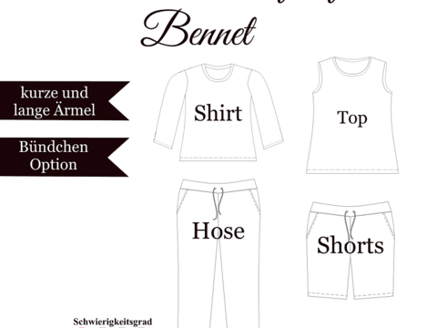 Haus- und Schlafoutfit "Bennett" - Gr. 44-64 - E-Book und Nähanleitung