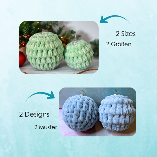 Crochet Pattern Chunky Christmas Balls "Cozyballs No. 2", soft & cosy