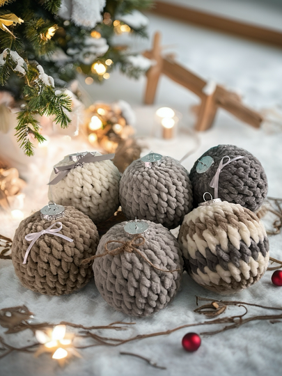Crochet Pattern Chunky Christmas Balls "Cozyballs No. 2", soft & cosy