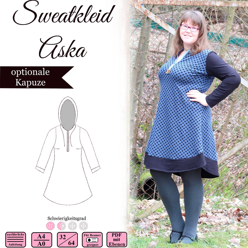 Sweatkleid Aska - Gr 32-64 - E-Book und Nähanleitung