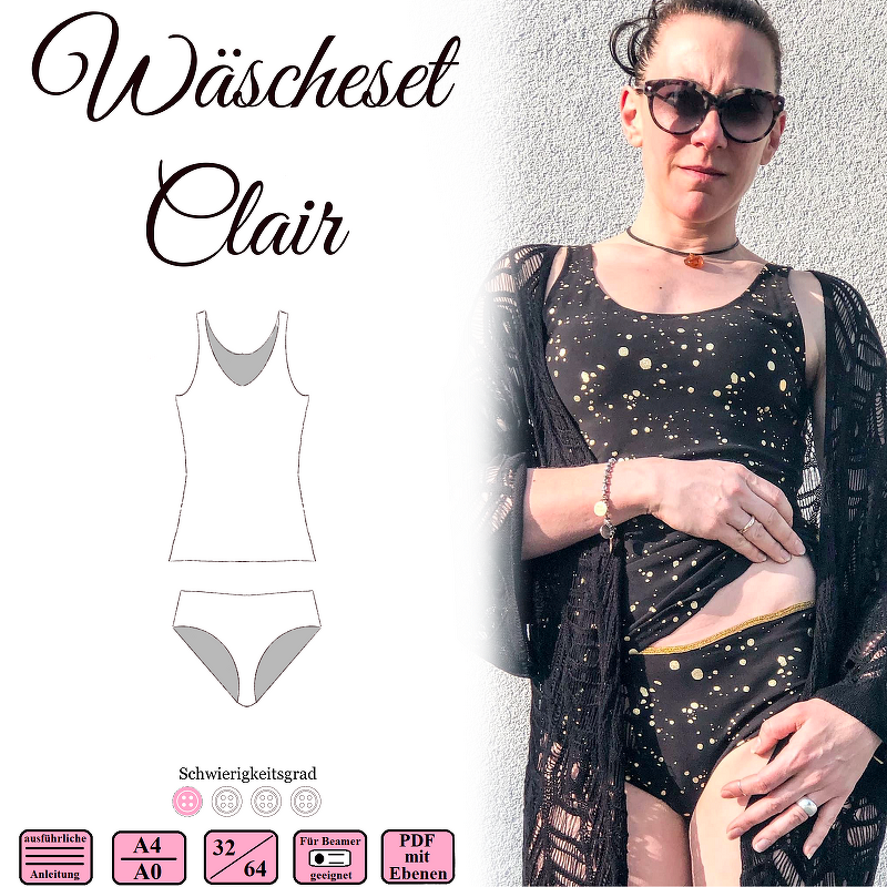 Wäsche-Set Clair - Gr 32-64 - E-Book und Nähanleitung