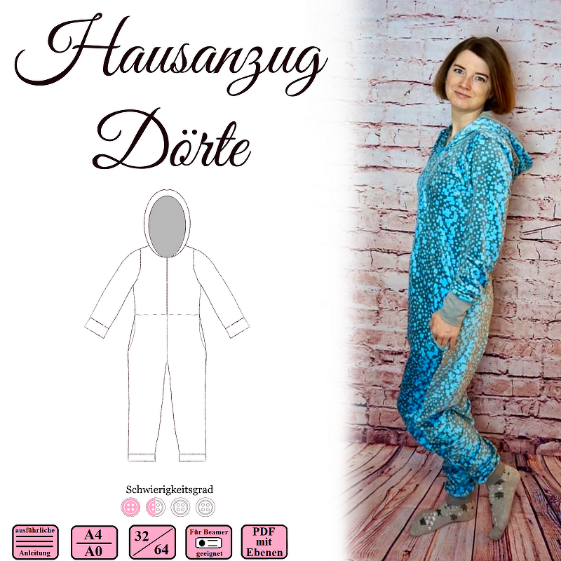 Hausanzug Dörte - Gr. 32-64 - E-Book und Nähanleitung