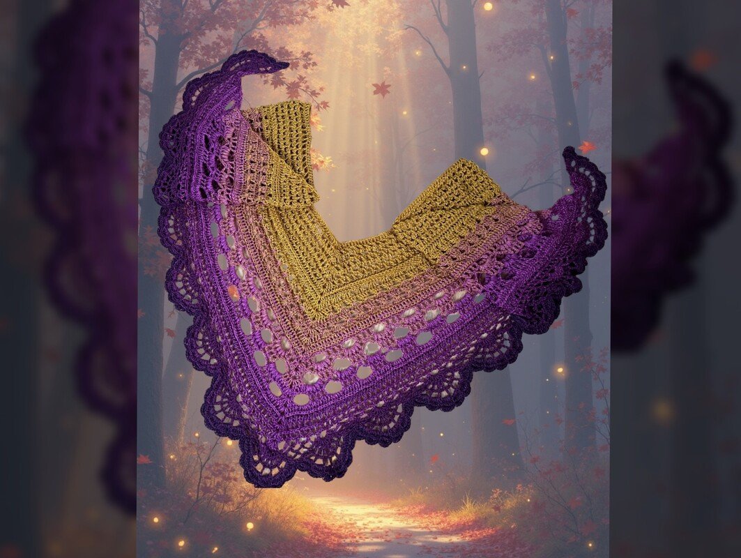 Häkelanleitung V-Schal "Goldene Stunde"