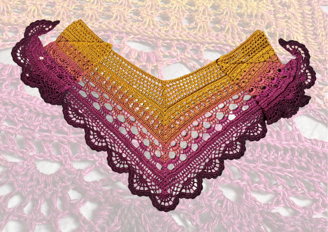 Häkelanleitung V-Schal "Goldene Stunde" - Bild 6