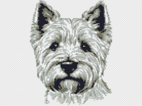 Kreuzstichvorlage Norfolk Terrier Tati, Stickvorlage als PDF und PNG