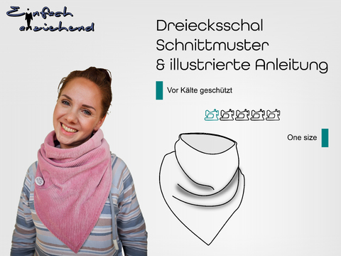 Schnittmuster Dreiecksschal in Loopschalform nähen – „Vor Kälte geschützt“