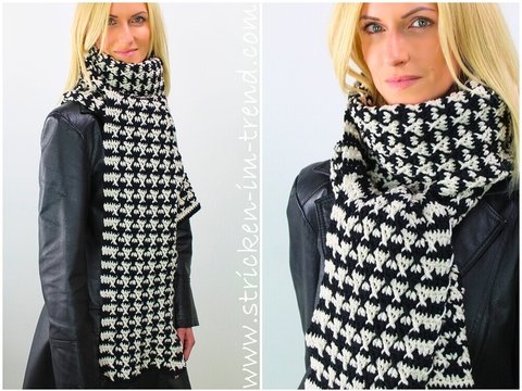 Crochet Scarf Pattern | Two-Colour Design | Black & White #1 | MerinoPur #2