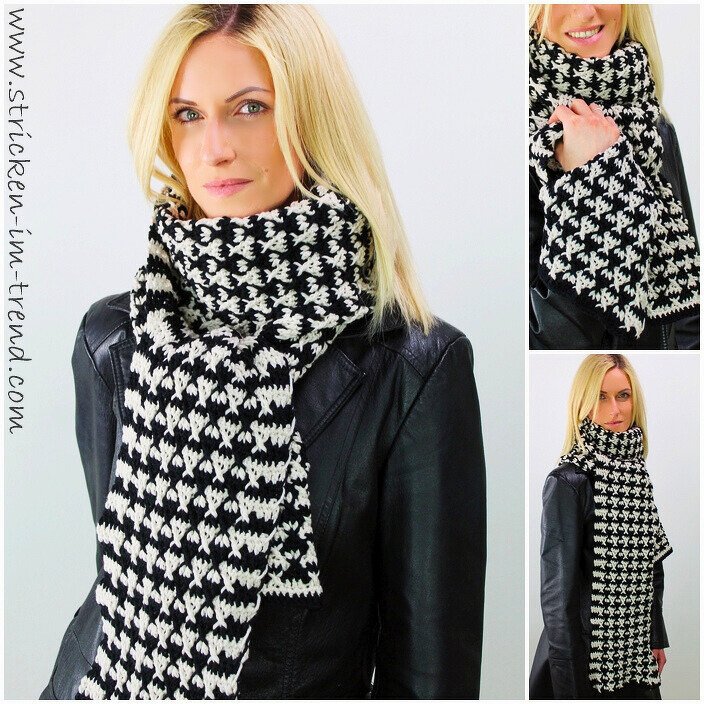 Crochet Scarf Pattern | Two-Colour Design | Black & White #1 | MerinoPur #2 - Image 2