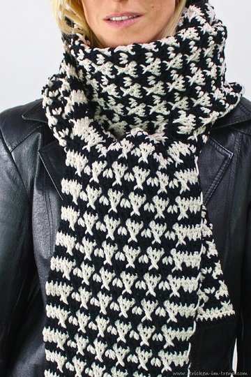 Häkelanleitung für zweifärbigen Schal | Black & White #1 | MerinoPur #2