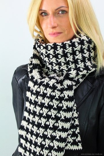 Häkelanleitung für zweifärbigen Schal | Black & White #1 | MerinoPur #2