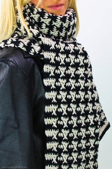 Häkelanleitung für zweifärbigen Schal | Black & White #1 | MerinoPur #2