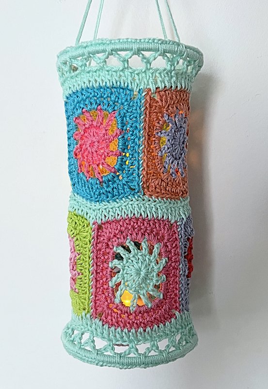 Crochet Pattern Sunrise Granny Square Lampions, cute lanterns, 2 sizes, PDF - Image 4