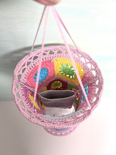 Crochet Pattern Sunrise Granny Square Lampions, cute lanterns, 2 sizes, PDF