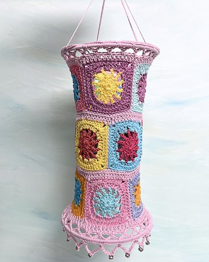 Häkelanleitung Sunrise Square Lampions, Granny-Square Laterne, PDF