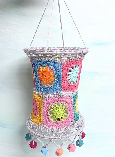 Häkelanleitung Sunrise Square Lampions, Granny-Square Laterne, PDF