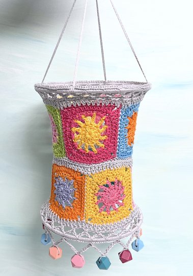 Häkelanleitung Sunrise Square Lampions, Granny-Square Laterne, PDF