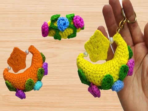 Amigurumi Mond und Stern Schlüsselanhänger Häkelanleitung + Video