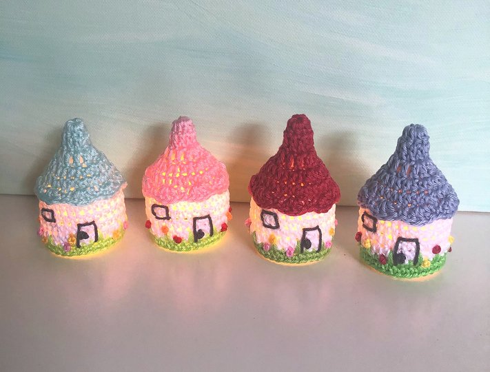 Häkelanleitung Mini-Haus für LED Teelicht, Christbaumschmuck, Wohndeko PDF