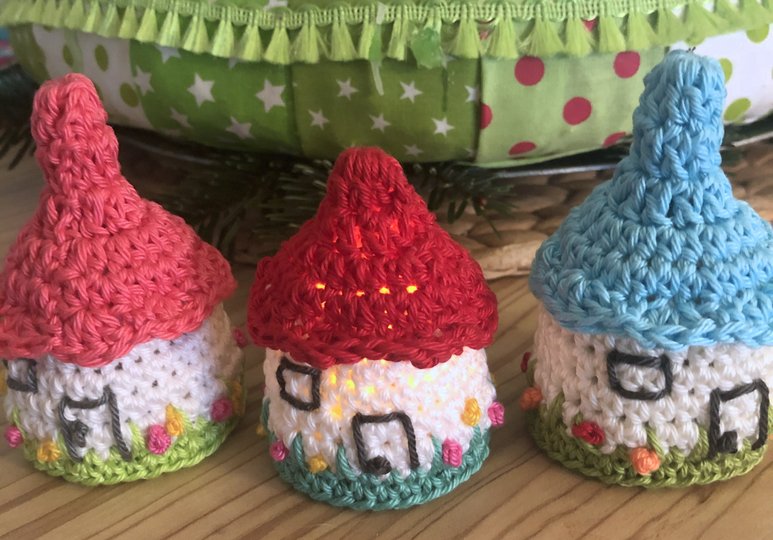 Häkelanleitung Mini-Haus für LED Teelicht, Christbaumschmuck, Wohndeko PDF