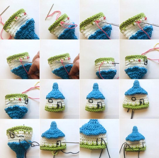 Häkelanleitung Mini-Haus für LED Teelicht, Christbaumschmuck, Wohndeko PDF