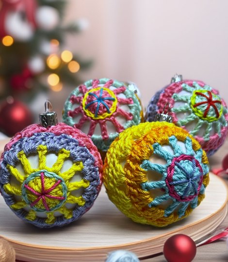 Christmas Baubles "Sunrise Star", Star Pattern, Christmas Ball, Ornament