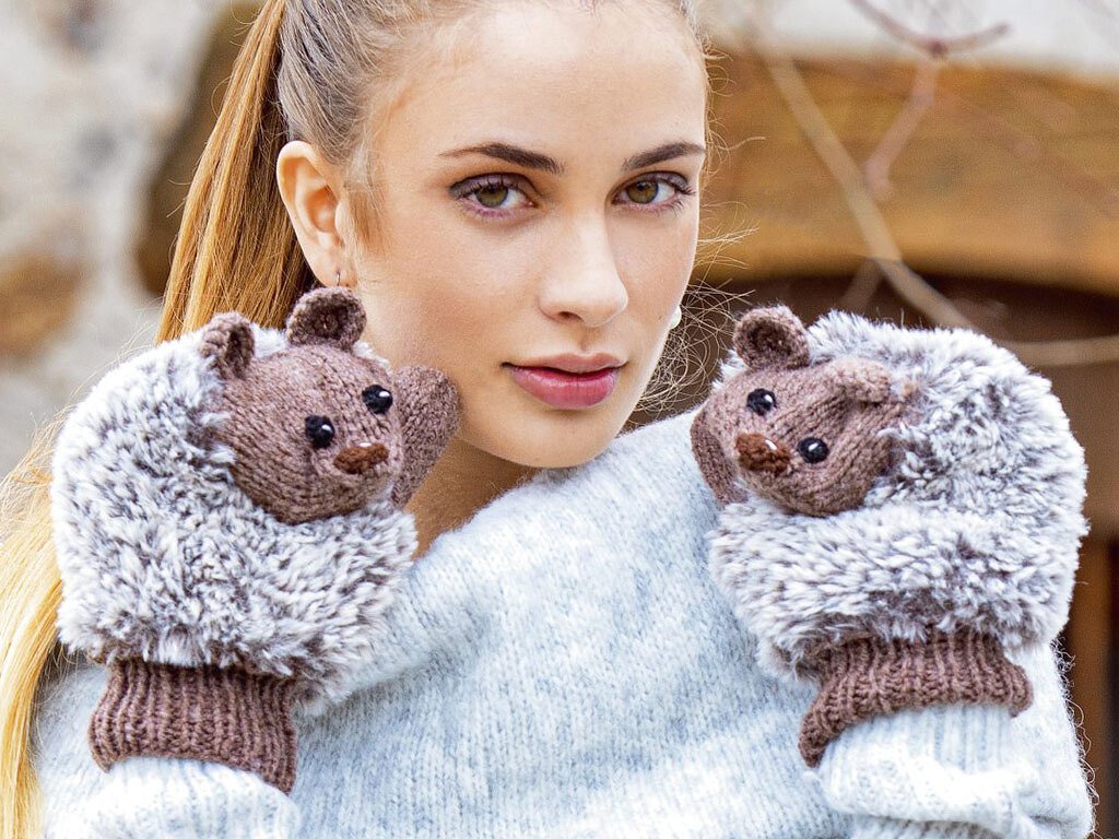 Fäustlinge Igel, gestrickt