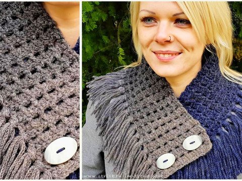Crochet Pattern for Cowl with Fringes | Neckwarmer #4