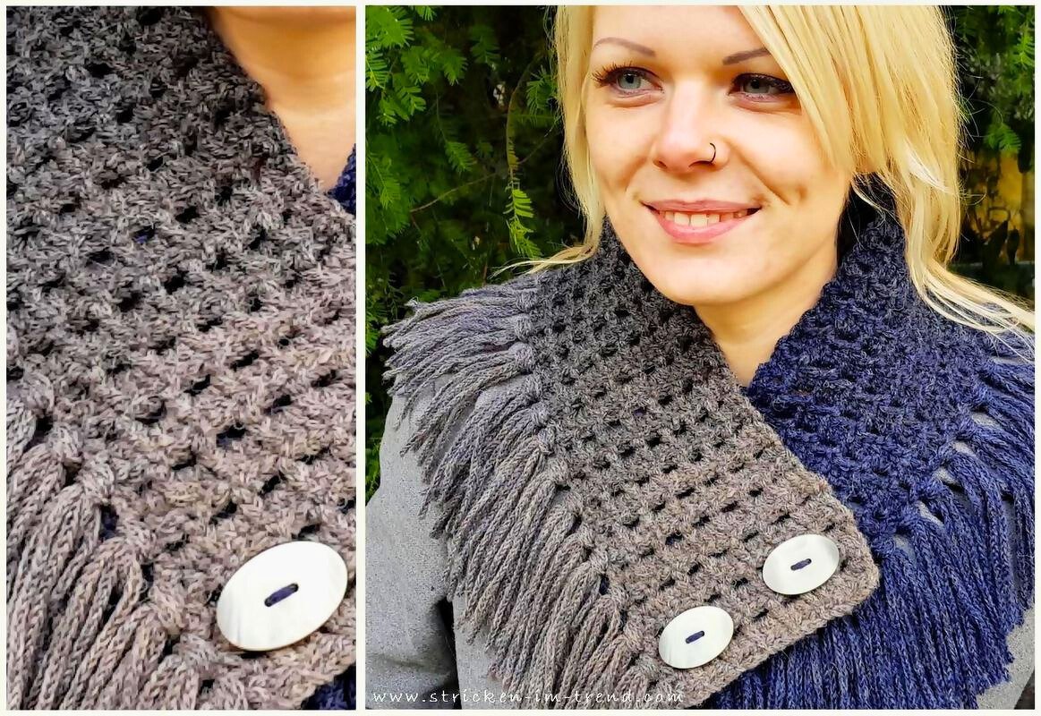 Crochet Pattern for Cowl with Fringes | Neckwarmer #4