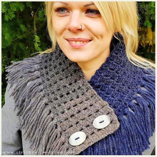 Häkelanleitung für Schalkragen mit Fransen - Halswärmer | Neckwarmer #4