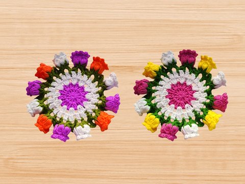 Häkelmuster Lotusblume Untersetzer PDF + Videoanleitung