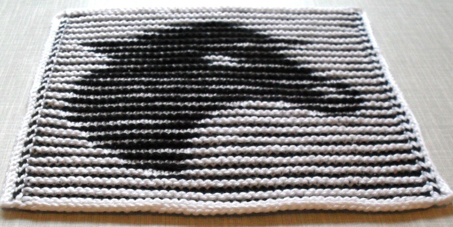 Portrait eines Schafes in Schattenstricktechnik