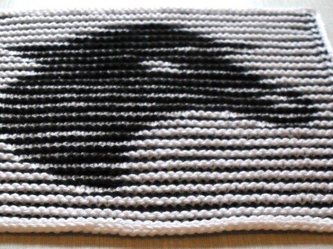 Portrait eines Schafes in Schattenstricktechnik