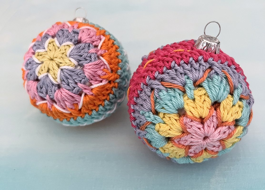 Christmas Balls "Stella", Festive Ornaments Xmas Baubles Crochet Pattern - Image 3