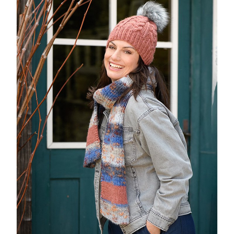 Strickanleitung Damenmütze mit Schal "Corvara &amp; Bari" 766068