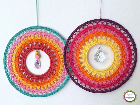 Suncatcher “Sunset” Mandala Dreamcatcher with Sun Catcher Crystal