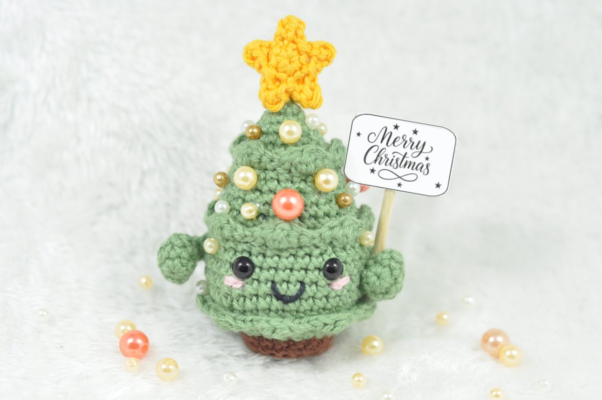 Häkelanleitung Weihnachtsbaum mit Text *tolle Geschenkidee*