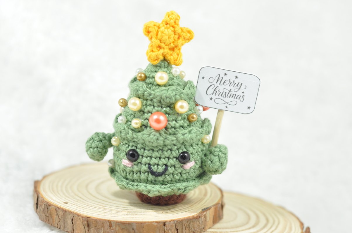 Häkelanleitung Weihnachtsbaum mit Text *tolle Geschenkidee* - Bild 2