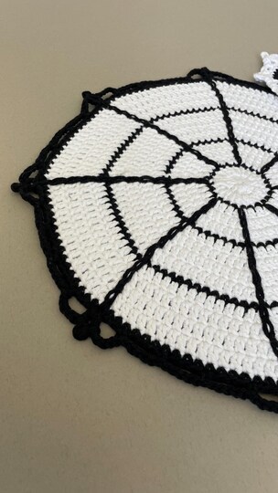 Spiderweb Placemat Crochet Pattern for Halloween Table Decor
