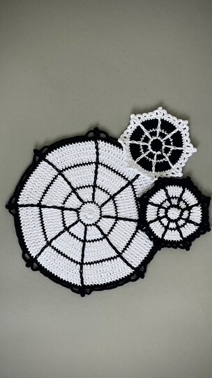 Spiderweb Placemat Crochet Pattern for Halloween Table Decor