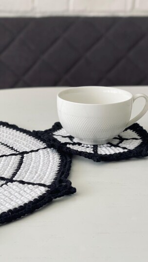 Spiderweb Placemat Crochet Pattern for Halloween Table Decor