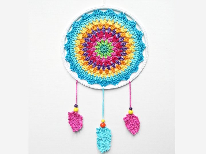 Crochet Pattern Dream Catcher in 3 sizes, Home decor Mandala, PDF