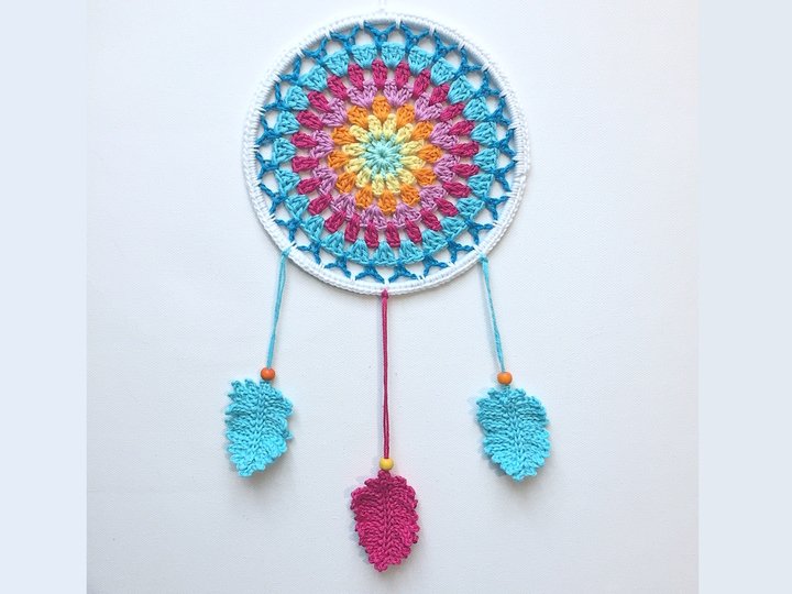 Crochet Pattern Dream Catcher in 3 sizes, Home decor Mandala, PDF