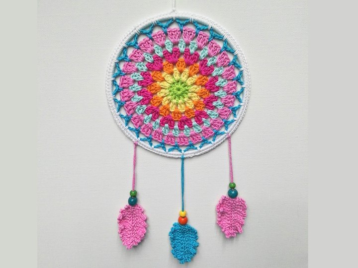 Crochet Pattern Dream Catcher in 3 sizes, Home decor Mandala, PDF